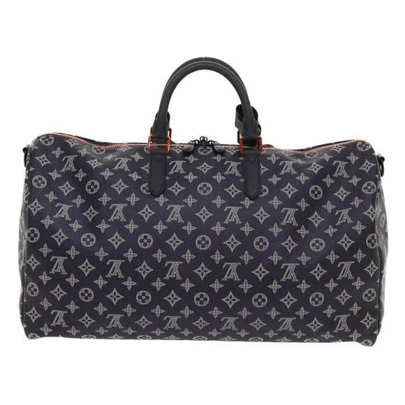 LOUIS VUITTON Monogram Ink Keepall Bandouliere 50 Bag Navy M43684 LV Auth 37879A - Picture 2 of 16
